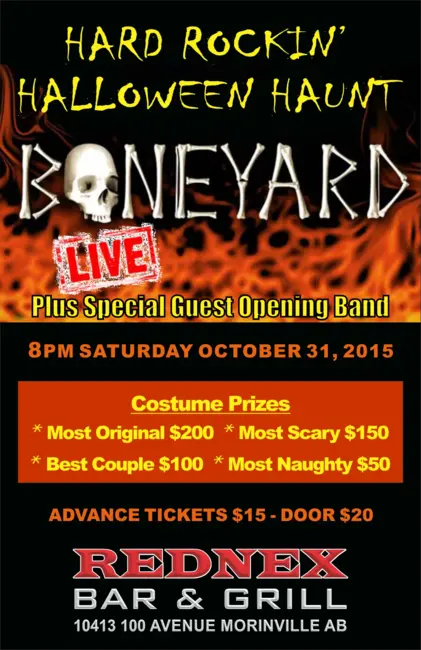 Hard Rockin’ Halloween Haunt with 2 Bands and Great Prizes!